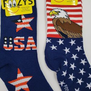 Womens Stars and Stripes Socks Eagle Patriotic USA Freedom 250 Novelty 2 PAIRS